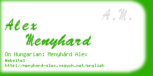alex menyhard business card